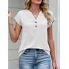 image:imageANRABESS Womens Summer TopsCap Sleeve V Neck Loose Fit Henley ShirtsDressy Casual for Work Business amp Daily Trendy OutfitsWhite