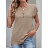 image:imageANRABESS Womens Summer TopsCap Sleeve V Neck Loose Fit Henley ShirtsDressy Casual for Work Business amp Daily Trendy OutfitsYellow Khaki