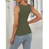 image:imageANRABESS Womens Tank Tops Square Neck Thick Straps Sleeveless Summer Slim Fit Shirts Knit Basic Tee Work amp Vacation ClothesArmy Green