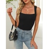 image:imageANRABESS Womens Tank Tops Square Neck Thick Straps Sleeveless Summer Slim Fit Shirts Knit Basic Tee Work amp Vacation ClothesBlack