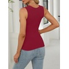 image:imageANRABESS Womens Tank Tops Square Neck Thick Straps Sleeveless Summer Slim Fit Shirts Knit Basic Tee Work amp Vacation ClothesBurgundy