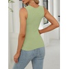 image:imageANRABESS Womens Tank Tops Square Neck Thick Straps Sleeveless Summer Slim Fit Shirts Knit Basic Tee Work amp Vacation ClothesPea Green