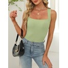 image:imageANRABESS Womens Tank Tops Square Neck Thick Straps Sleeveless Summer Slim Fit Shirts Knit Basic Tee Work amp Vacation ClothesPea Green