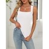 image:imageANRABESS Womens Tank Tops Square Neck Thick Straps Sleeveless Summer Slim Fit Shirts Knit Basic Tee Work amp Vacation ClothesWhite
