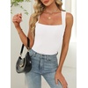 image:imageANRABESS Womens Tank Tops Square Neck Thick Straps Sleeveless Summer Slim Fit Shirts Knit Basic Tee Work amp Vacation ClothesWhite