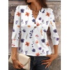 image:imageANRABESS Womens Tops 34 Sleeve Casual Henley Shirts V Neck Buttons Dressy Work Business Blouses 2026 Spring Trendy ClothesFlower