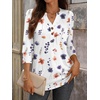 image:imageANRABESS Womens Tops 34 Sleeve Casual Henley Shirts V Neck Buttons Dressy Work Business Blouses 2026 Spring Trendy ClothesFlower