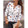 image:imageANRABESS Womens Tops 34 Sleeve Casual Henley Shirts V Neck Buttons Dressy Work Business Blouses 2026 Spring Trendy ClothesFlower