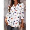 image:imageANRABESS Womens Tops 34 Sleeve Casual Henley Shirts V Neck Buttons Dressy Work Business Blouses 2026 Spring Trendy ClothesFlower