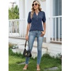 image:imageANRABESS Womens Tops Puff Short Sleeve Henley Shirt Dressy Casual Blouses Summer Sweater 2026 Spring Business Cute TunicsBlue
