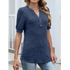 image:imageANRABESS Womens Tops Puff Short Sleeve Henley Shirt Dressy Casual Blouses Summer Sweater 2026 Spring Business Cute TunicsBlue