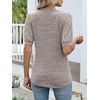 image:imageANRABESS Womens Tops Puff Short Sleeve Henley Shirt Dressy Casual Blouses Summer Sweater 2026 Spring Business Cute TunicsKhaki