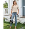 image:imageANRABESS Womens Tops Puff Short Sleeve Henley Shirt Dressy Casual Blouses Summer Sweater 2026 Spring Business Cute TunicsParchment