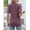 image:imageANRABESS Womens Tops Puff Short Sleeve Henley Shirt Dressy Casual Blouses Summer Sweater 2026 Spring Business Cute TunicsPurple