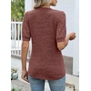 image:imageANRABESS Womens Tops Puff Short Sleeve Henley Shirt Dressy Casual Blouses Summer Sweater 2026 Spring Business Cute TunicsRust