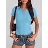image:imageANRABESS Womens Tops Short Sleeve Henley Shirts 2026 Summer Ribbed Slim Fit Basic Casual Tee Blouse Trendy Spring ClothingBlue