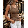image:imageANRABESS Womens V Neck Tank Tops Soft Comfy Ribbed Knit Slim Fitted Going Out Shirts Summer Outfits for Travel Work DailyBrown