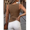 image:imageANRABESS Womens V Neck Tank Tops Soft Comfy Ribbed Knit Slim Fitted Going Out Shirts Summer Outfits for Travel Work DailyBrown