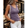 image:imageANRABESS Womens V Neck Tank Tops Soft Comfy Ribbed Knit Slim Fitted Going Out Shirts Summer Outfits for Travel Work DailyPurple
