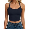 image:imageANRABESS Womens Sleeveless Crop Tops Soft Ribbed Y Back Tank Tops Summer Camisole for Going Out Athletic Gym and WorkoutNavy Blue