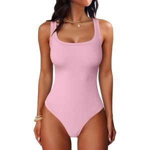 image:imageANRABESS Bodysuits for Women Soft Cozy Ribbed Knit Scoop Neck Sleeveless Tank Top Versatile for Daily Work TravelPink