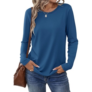image:imageANRABESS Long Sleeve Shirts for Women Casual Crewneck Basic Tee Tshirts Loose Fit Curved Hem Tunic Top 2026 Fall OutfitsDark Blue