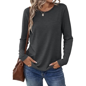 image:imageANRABESS Long Sleeve Shirts for Women Casual Crewneck Basic Tee Tshirts Loose Fit Curved Hem Tunic Top 2026 Fall OutfitsDark Grey