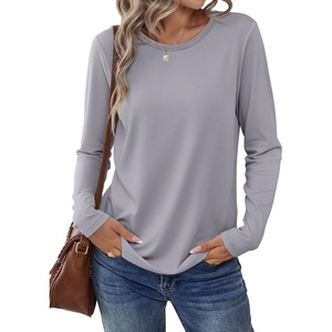 image:imageANRABESS Long Sleeve Shirts for Women Casual Crewneck Basic Tee Tshirts Loose Fit Curved Hem Tunic Top 2026 Fall OutfitsSliver Gray