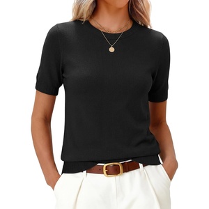image:imageANRABESS Long Sleeve Sweater for Women Scoop Neck Casual Lightweight Ribbed Knit Pullover Tops 2026 OutfitsBlack