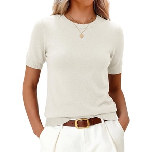 image:imageANRABESS Long Sleeve Sweater for Women Scoop Neck Casual Lightweight Ribbed Knit Pullover Tops 2026 OutfitsWhite