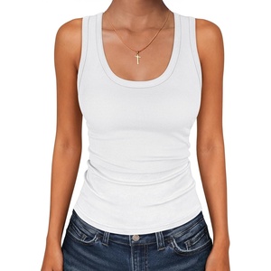 image:imageANRABESS Womens Sleeveless Scoop Neck Tank Tops 2026 Summer Casual Basic Slim Fit Ribbed Knit Racerback Workout Cami ShirtsWhite