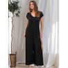 image:imageANRABESS Jumpsuits for Women 2026 Summer Casual Loose Cap Sleeve Crewneck Wide Leg Rompers Jumper One Piece Beach OutfitsBlack
