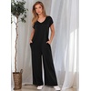 image:imageANRABESS Jumpsuits for Women 2026 Summer Casual Loose Cap Sleeve Crewneck Wide Leg Rompers Jumper One Piece Beach OutfitsBlack