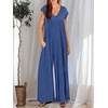 image:imageANRABESS Jumpsuits for Women 2026 Summer Casual Loose Cap Sleeve Crewneck Wide Leg Rompers Jumper One Piece Beach OutfitsBlue
