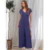 image:imageANRABESS Jumpsuits for Women 2026 Summer Casual Loose Cap Sleeve Crewneck Wide Leg Rompers Jumper One Piece Beach OutfitsDeep Blue