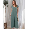 image:imageANRABESS Jumpsuits for Women 2026 Summer Casual Loose Cap Sleeve Crewneck Wide Leg Rompers Jumper One Piece Beach OutfitsGreen