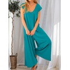 image:imageANRABESS Jumpsuits for Women 2026 Summer Casual Loose Cap Sleeve Crewneck Wide Leg Rompers Jumper One Piece Beach OutfitsLake