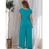image:imageANRABESS Jumpsuits for Women 2026 Summer Casual Loose Cap Sleeve Crewneck Wide Leg Rompers Jumper One Piece Beach OutfitsLake