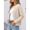 image:imageANRABESS Women Striped Cardigan Sweaters Button Down Cropped Knit Lady Jackets Coat 2026 Fall Outfits Trendy ClothesApricot