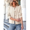 image:imageANRABESS Women Striped Cardigan Sweaters Button Down Cropped Knit Lady Jackets Coat 2026 Fall Outfits Trendy ClothesApricot