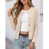 image:imageANRABESS Women Striped Cardigan Sweaters Button Down Cropped Knit Lady Jackets Coat 2026 Fall Outfits Trendy ClothesApricot