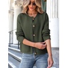 image:imageANRABESS Women Striped Cardigan Sweaters Button Down Cropped Knit Lady Jackets Coat 2026 Fall Outfits Trendy ClothesArmy Green