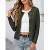 image:imageANRABESS Women Striped Cardigan Sweaters Button Down Cropped Knit Lady Jackets Coat 2026 Fall Outfits Trendy ClothesArmy Green