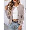 image:imageANRABESS Women Striped Cardigan Sweaters Button Down Cropped Knit Lady Jackets Coat 2026 Fall Outfits Trendy ClothesGray