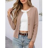 image:imageANRABESS Women Striped Cardigan Sweaters Button Down Cropped Knit Lady Jackets Coat 2026 Fall Outfits Trendy ClothesKhaki