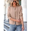 image:imageANRABESS Women Striped Cardigan Sweaters Button Down Cropped Knit Lady Jackets Coat 2026 Fall Outfits Trendy ClothesKhaki