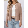 image:imageANRABESS Women Striped Cardigan Sweaters Button Down Cropped Knit Lady Jackets Coat 2026 Fall Outfits Trendy ClothesKhaki