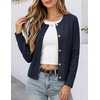 image:imageANRABESS Women Striped Cardigan Sweaters Button Down Cropped Knit Lady Jackets Coat 2026 Fall Outfits Trendy ClothesNavy Blue