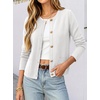 image:imageANRABESS Women Striped Cardigan Sweaters Button Down Cropped Knit Lady Jackets Coat 2026 Fall Outfits Trendy ClothesWhite