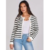 image:imageANRABESS Women Striped Cardigan Sweaters Button Down Cropped Knit Lady Jackets Coat 2026 Fall Outfits Trendy ClothesWhite Black Stripe